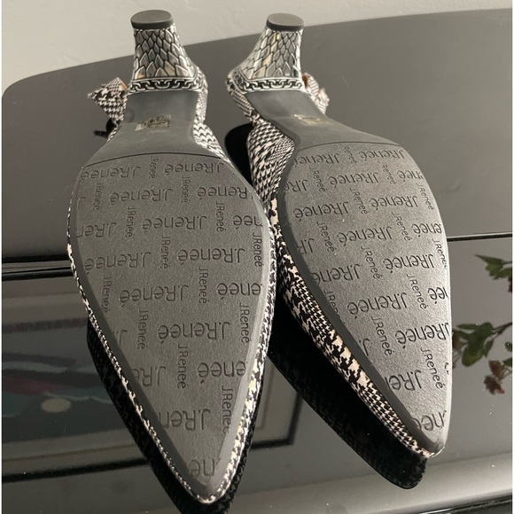 Brand New J. RENEE SLINGBACK MAYETTA PUMPS BLK & WHITE SZ 13 M - Picture 3 of 8